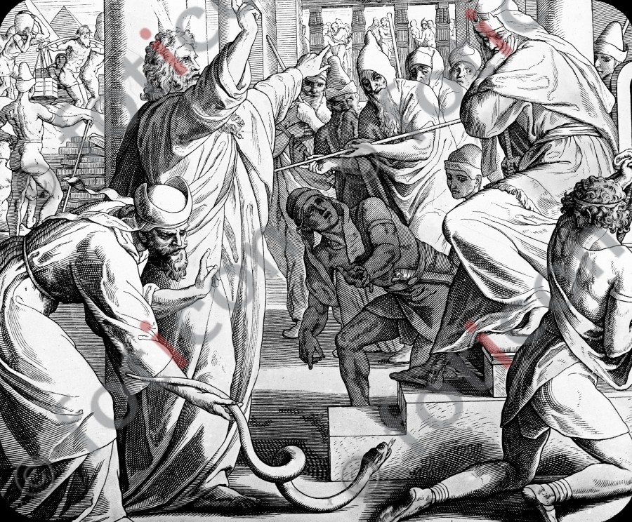 Moses fordert vom Pharao die Freilassung der Israeliten | Moses asks Pharaoh for the release of the Israelites (foticon-simon-045-sw-045.jpg)